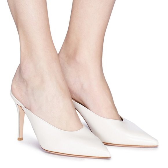 Gianvito Rossi Leather Reeve Kitten Mule 2018 Sz 4 - Picture 2 of 12